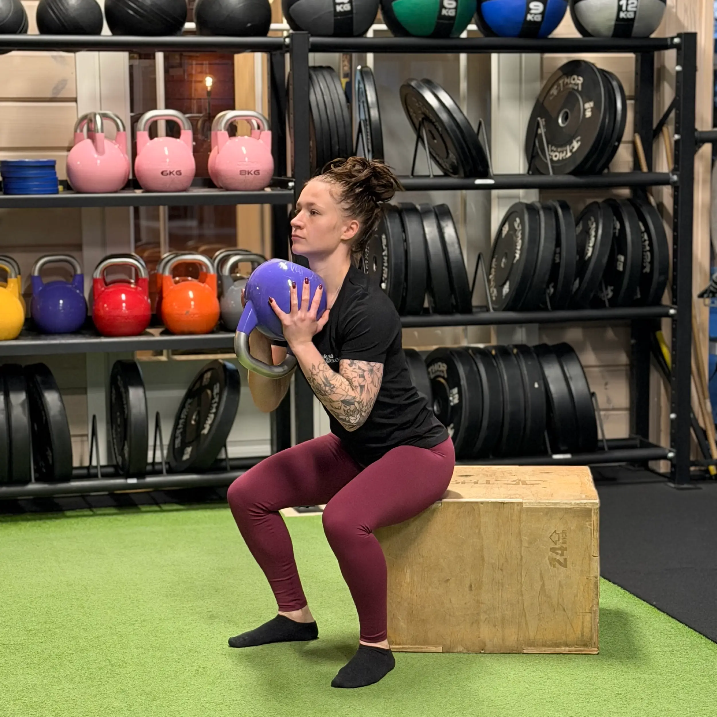 Knäböj med kettlebell